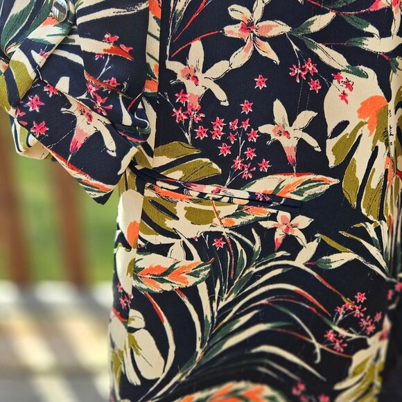 ZARA Tropical Print Blazer, L - Picture 3 of 8
